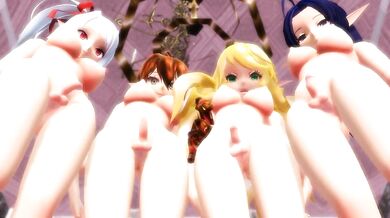 "Pumping Futa Muscles, Balls and Cock in an Erotic Dance Party!"