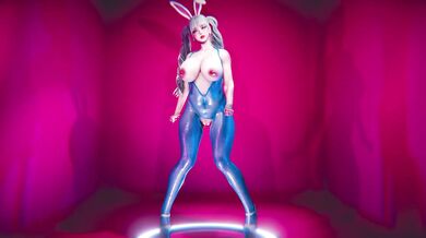 Hey there, sweetie! You look so cute in that bunny costume. Do you want to play a game? I have a fun idea...