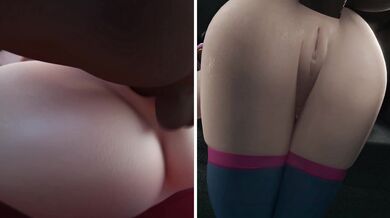 Mercy's cute moans and gasps overpower D.Va's roaring mech as she rides BBC's massive cock in this epic hentai PORN video review.