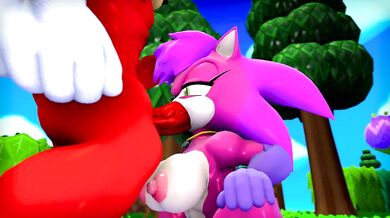 "Ten-fingered Sonia deepthroats with her tongue and fingers while getting a facial from the massive dick of a muscular, hung stud."