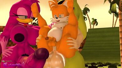 'Gushing Waves Crash against Surging Tails'