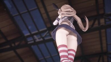 "Rubbing the Honeypot with a Mighty Squirt from Shimakaze in Platinum [MMD R18] Popipapi"