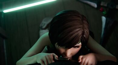 Sexy Yuffie from Final Fantasy 7 gets a Blowjob in the Red Light District of ShinRa Tower