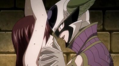 "Erza, helplessly held captive by the evil sorcerer {v1}, pleads for her life as she is stripped down to her lingerie. {4K @ 60} [Collages]"