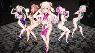 "Pole Dancing in a Dress Shop (MMD)"