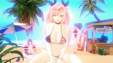 "Giddora, Nicole Demara and Fan Service on the Beach!"