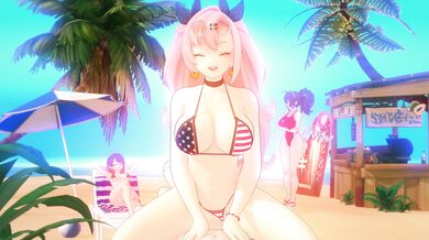 "Giddora, Nicole Demara and Fan Service on the Beach!"