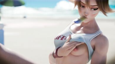 "Hentai Pool Party: Lifeguard Kiriko gets fucked by a giant tentacle monster while rescuing swimmers in 4K and 60 FPS."