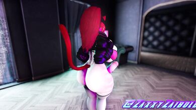 'Modelling outfits off in a sexy striptease'