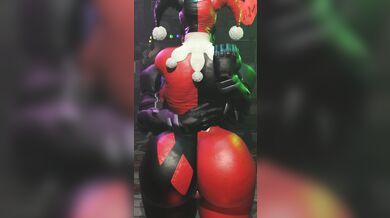 Rewritten as: 'Mrs. Kishi gets Harley Quinn's thigh fucked by Batman in the most unexpected way!'