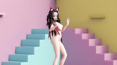 "Nezuko, the Sexy Robot Maid - Mixed with MMD and No.6"