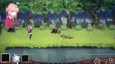 'Megan and the magical island - Megan attacked by giant reptiles.'