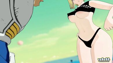 'Android Kicks and Destroys Vegeta's Balls ~YokoBB%'