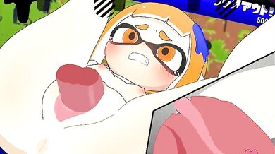 "Tentacle-Loving Octoling Gets Her Crotch Tickled By A Mischievous Shark!"