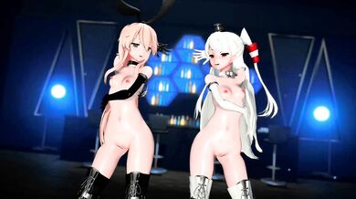 "Riding the Stormy Waves with Shimakaze and Amatsukaze - A Sailor's Good Night Kiss [MMD R18] GenesisMMD"
