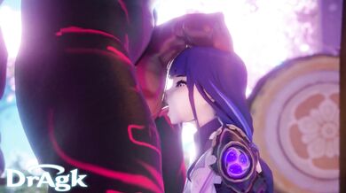 Thrusting their powerful weapons, Raiden and the Shogun fuck each other in a heated Mitachurl.