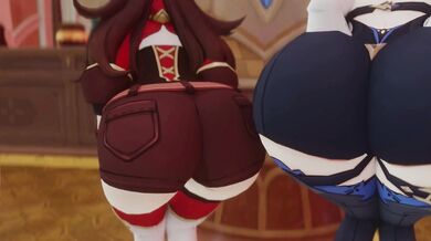 Rewritten as: "Bouncing and Grinding: Eula and Amber's Twerk-tacular Adventure"