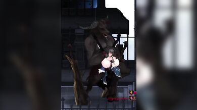 "Busty Elf Assassin Aradia and Monsterous Minotaur in the Game of Love: Night of Revenge"