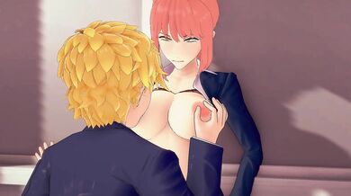 One beautiful day, after school, Makima decided to go for a walk with her friend Denji. As they walked through the forest, they noticed that the trees seemed to have grown longer and thicker than usual. They also noticed that the ground was soft and moist