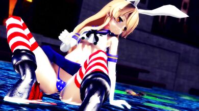 '"The Nekomimi Samurai" - Shimakaze and Hamselvish in MMD Version R15, Moves Ver. 2.'