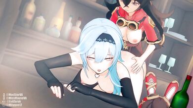 WATCH as these two horny girls engage in an unforgettable FUTA FEMALE threesome!