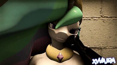 Sexy Celestia and Luna get their revenge on the royal guards in a steamy three-way!