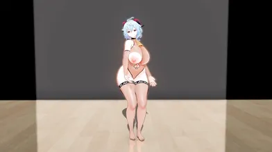 Sexy Dancing Girl with Mini Skirt and Leggings - Blowjob Kiss (Hentai Porn)