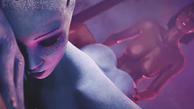 Liara and Shepard [Uncensored] [Blacked Out] [Realium3D]