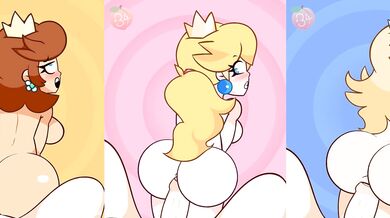 Triple Princesses with Booty Bouncing Fun [Peachypop34]