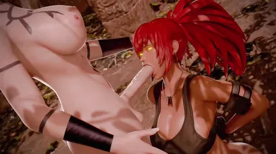 Tentacle Queen Leona Orochi Rides the Female Futa Demon and Her Bouquetman Alt Fuck Partner