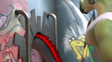 Watch a hot, curvy girl with her tight pussy getting filled and stretched by a massive Velociraptor dick!