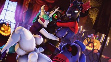 Rainbow Dash and Fluttershys Sweet Halloween Night of Passion