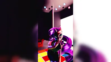 The adventures of Rarity and her dance moves on a 4K ultra high definition screen with Mel Velvin, the sexy DJ