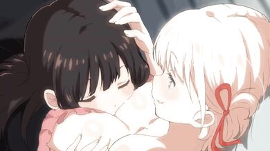 Takina is seen lying on Chistatos breasts clothed [or unclothed], but she soon starts to moan and squirm as her desire builds up