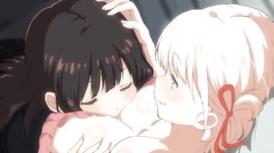 Takina is seen lying on Chistatos breasts clothed [or unclothed], but she soon starts to moan and squirm as her desire builds up