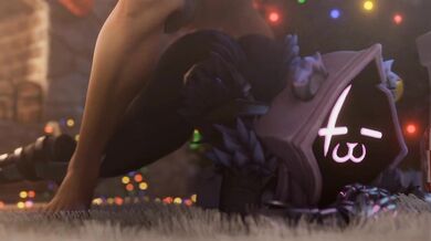 Watch this XXX porn video where a raven seduces two Fortnite players in a private message video chat!