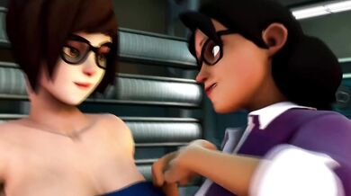 Mei shows her fascination with Miss Pauline, the black-haired beauty in BlackjrXIII’s latest hentai production