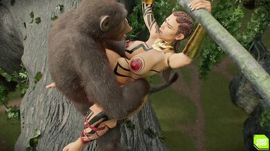 Legendado - The Primordial Progeny - A Tribo Fodida pelo Macaco [Hentai Porn]