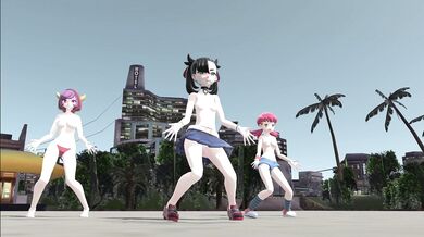 Watch as these hot pokemon trainers strip down and dance in a seductive manner!