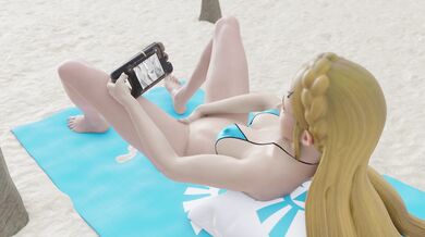 Zeldas Beach Masturbation Adventure