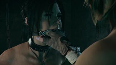 Lara gets lost in the jungle and stumbles upon a tribe of cannibals who force her to satisfy their sexual urges