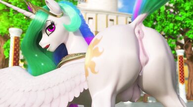 Ponytailed Queen Celestias Ass Tearing Extra-Long Blowjob (Clop)