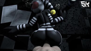 Watch as a sex doll is brought to life and used for anal sex in a secret security office!