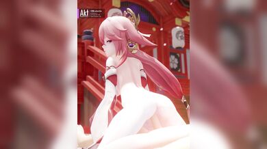 Watch me getting cleansed by a beautiful Yae Miko priestess in the shrine!