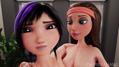 The Temptations of the Fruits: Gogo, Tomago and Honey Lemon in a Rapid Banana Orgy