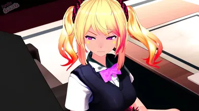 The first part of Gals losing nekocon experience, where she is for*ced to wear a cat ear headband and panties while being used by multiple men