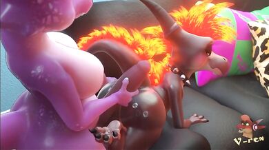 Watch this hot kobold succumb to the pleasure of a velociraptors tongue, in the erotic video Kobold Topping [Velocirection]