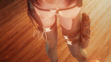 ``` Ela, the cowgirl, rides a rainbow while playing Siege in her mind as she aches for more