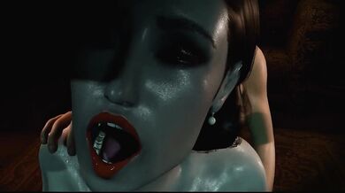 Mrs Dimitrescu goes all out, taking a brutal cumshot to the back!