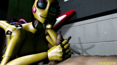 Watch as Chica from Five Nights at Freddys gets fucked by a group of animatronics in this hentai porn video!